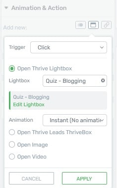 Afficher le quiz sous forme de lightbox