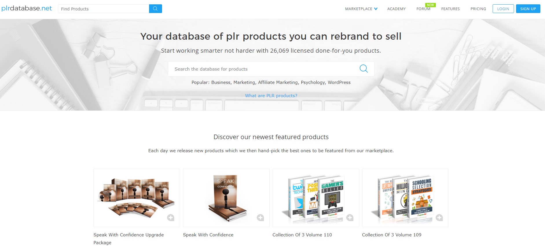 PLRDatabase.net - de super produits PLR disponibles
