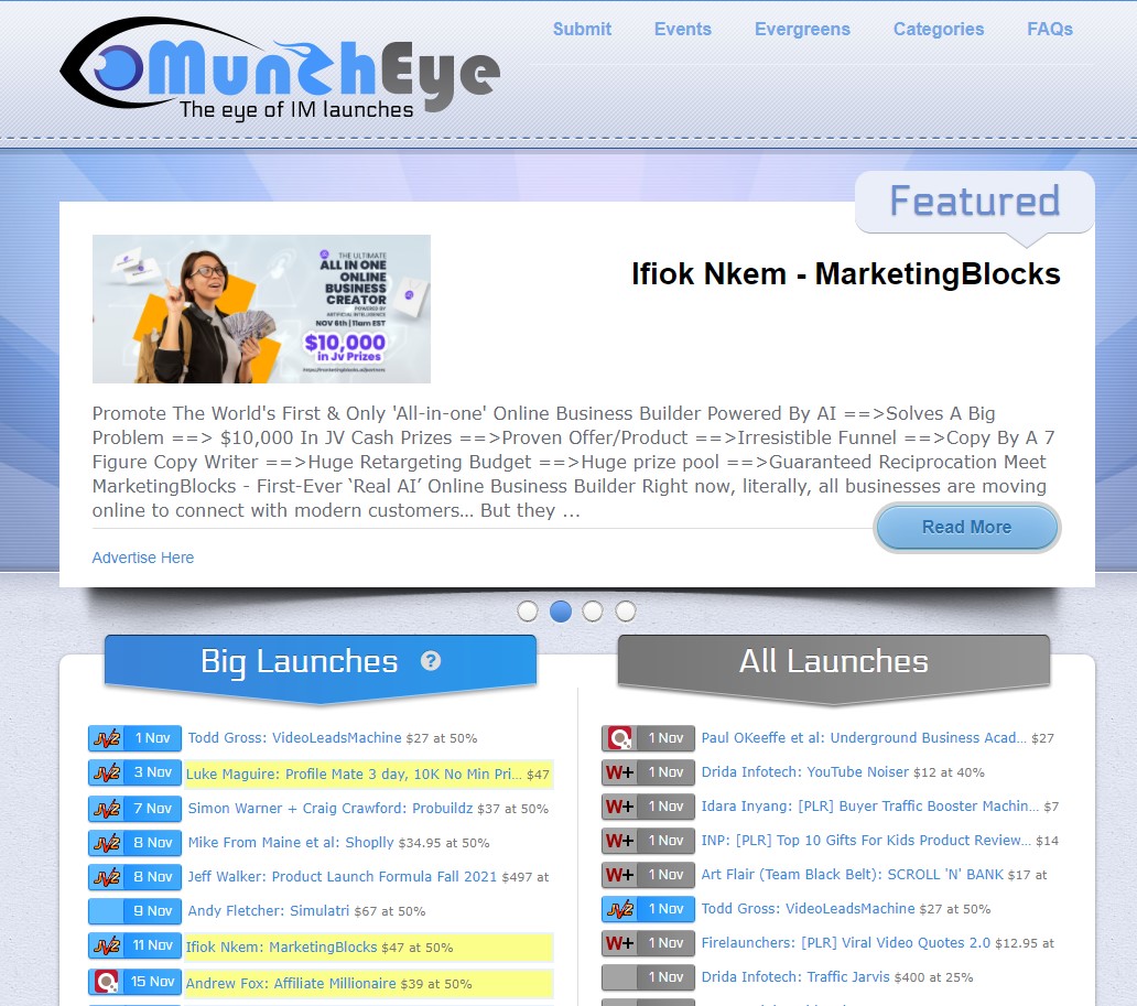 MunchEye - Le site pour organiser vos Launch Jacking